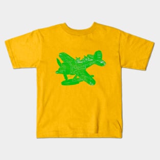 Little Floatplane, Green Kids T-Shirt